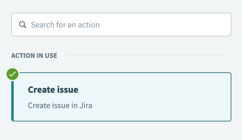 Select the Create issue action