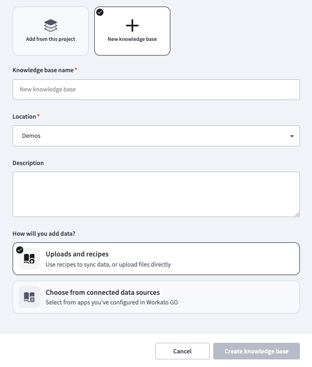 Create a knowledge base