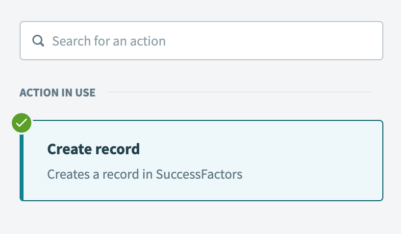 Select the Create record action