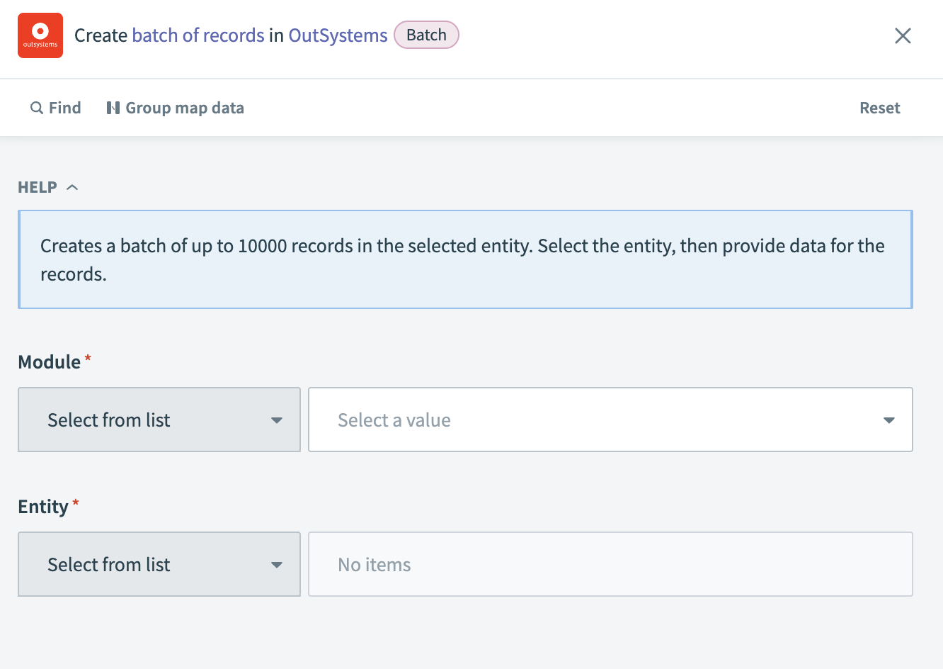 Create records batch action