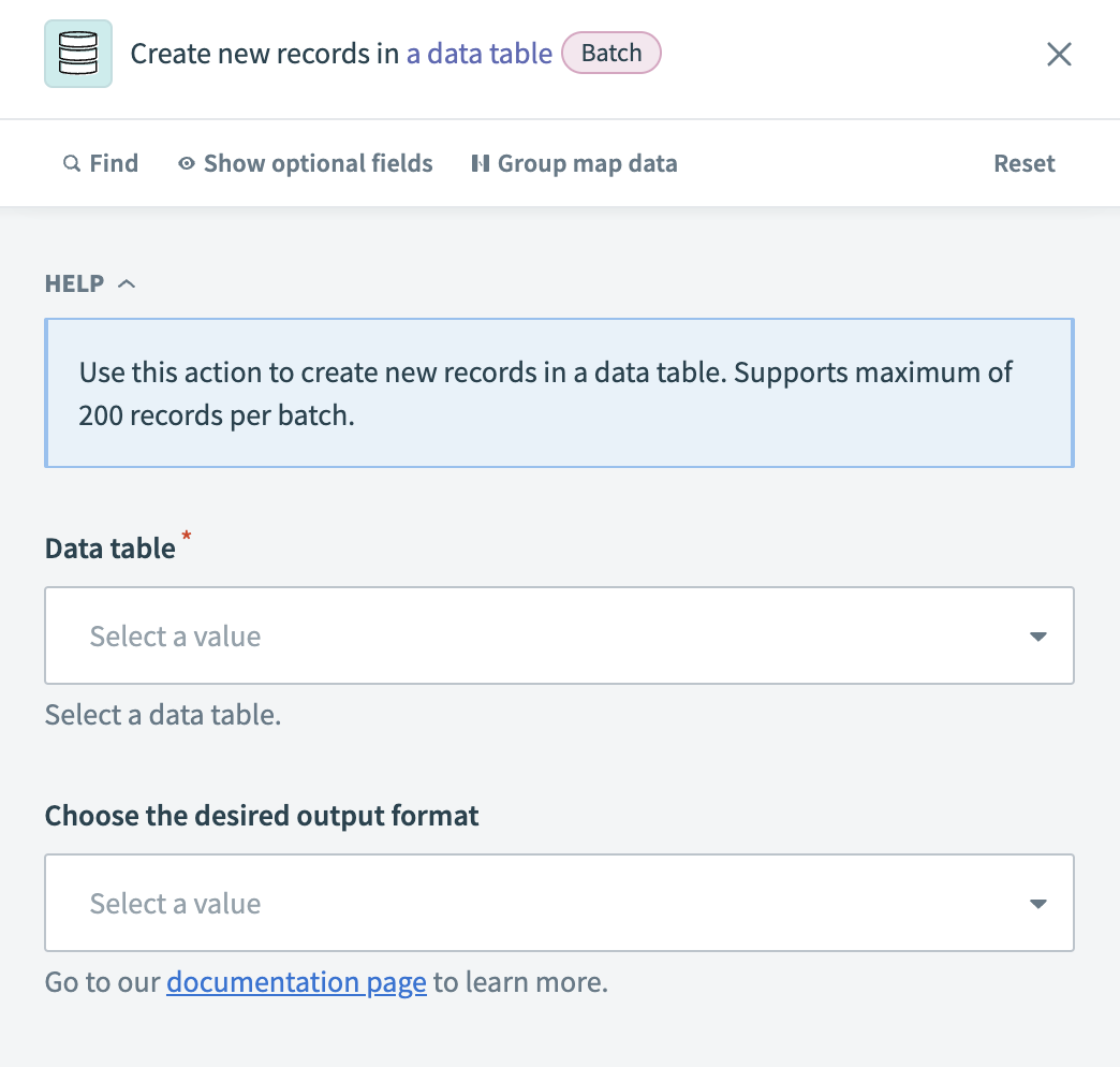 Data tables