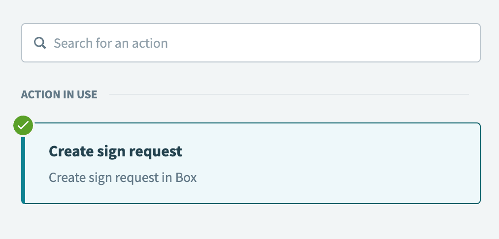 Select the Create sign request action