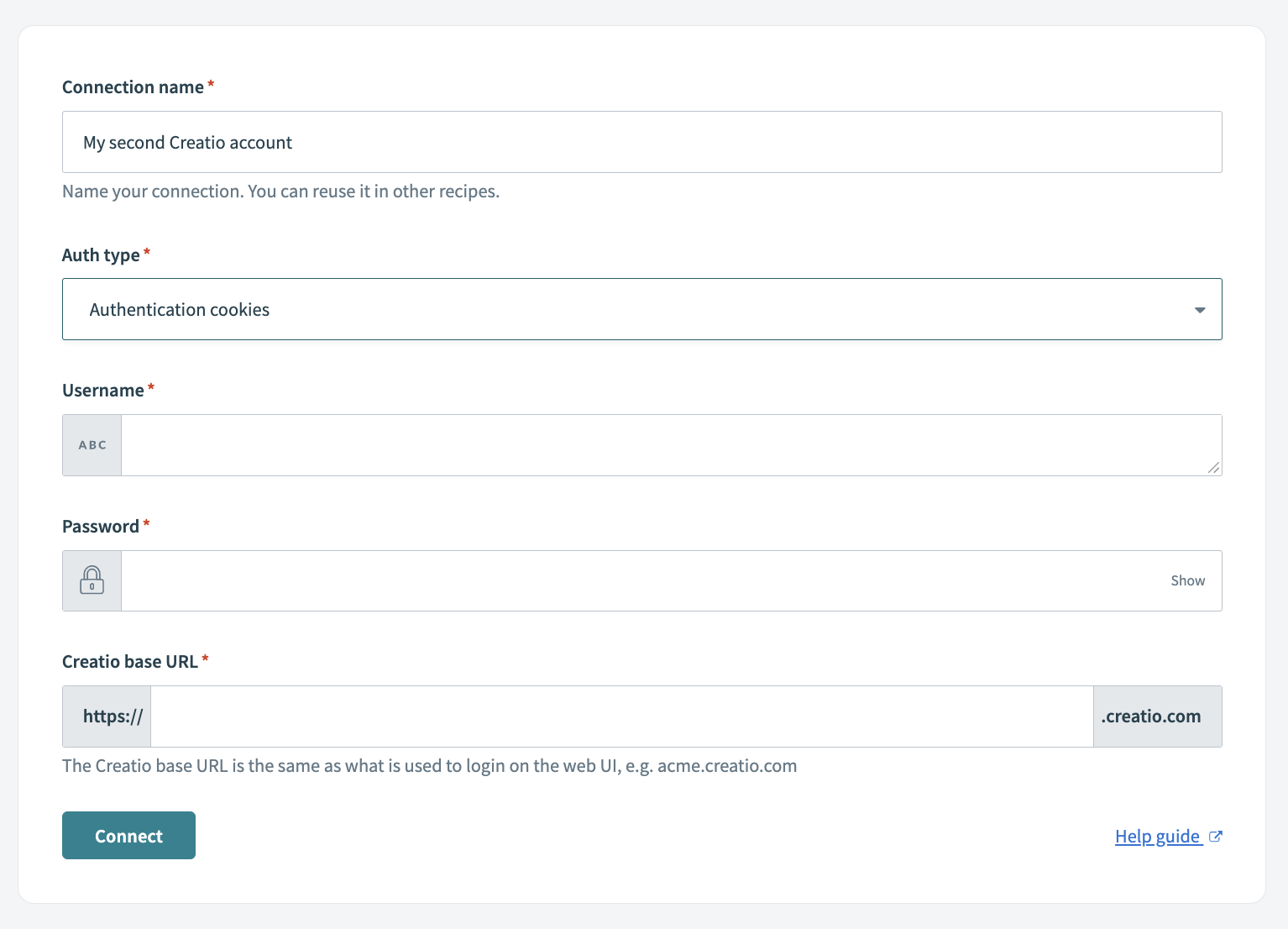 Creatio authentication cookies