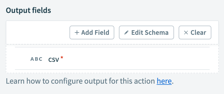 Add the CSV output field