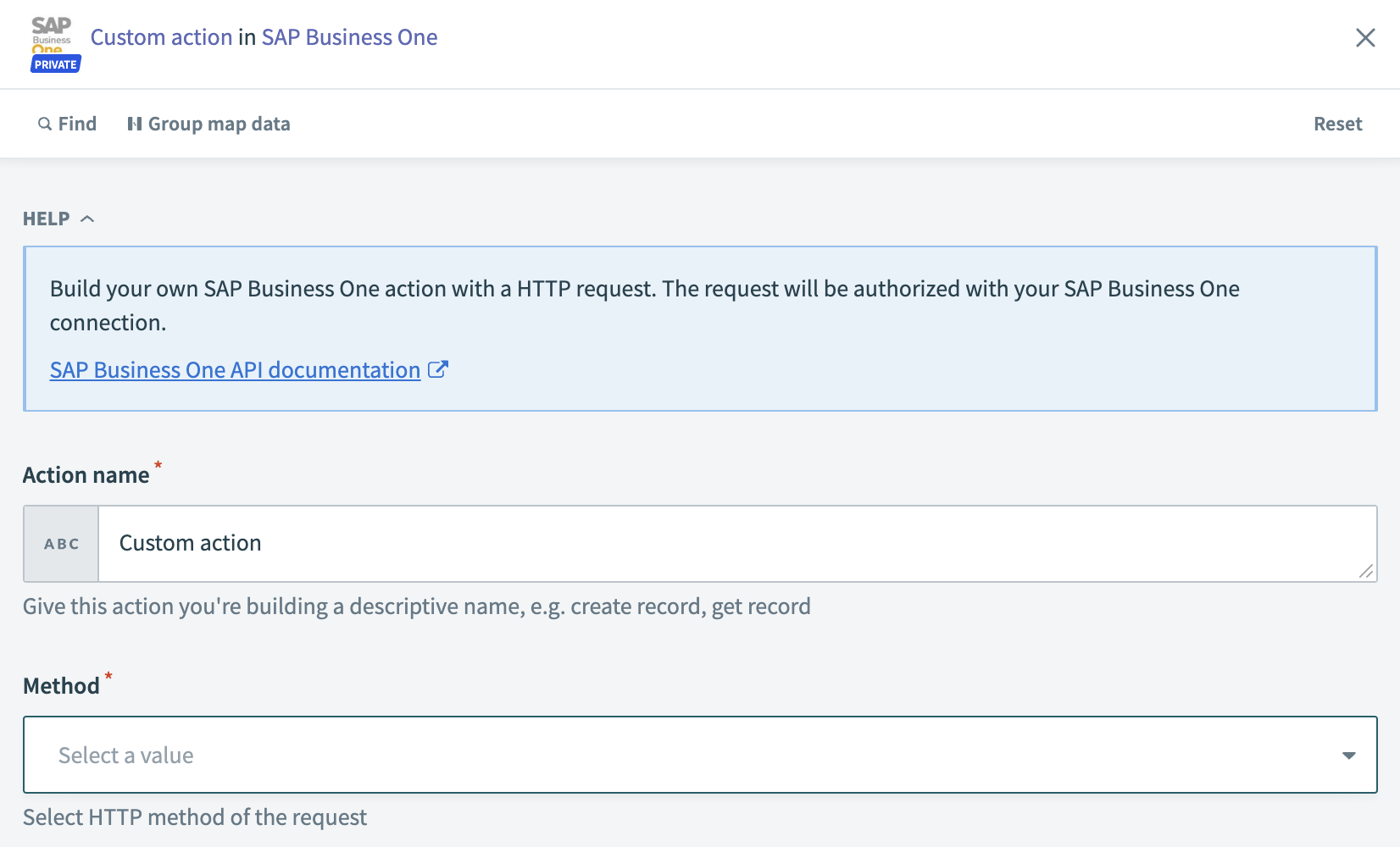 SAP Business One - Custom action