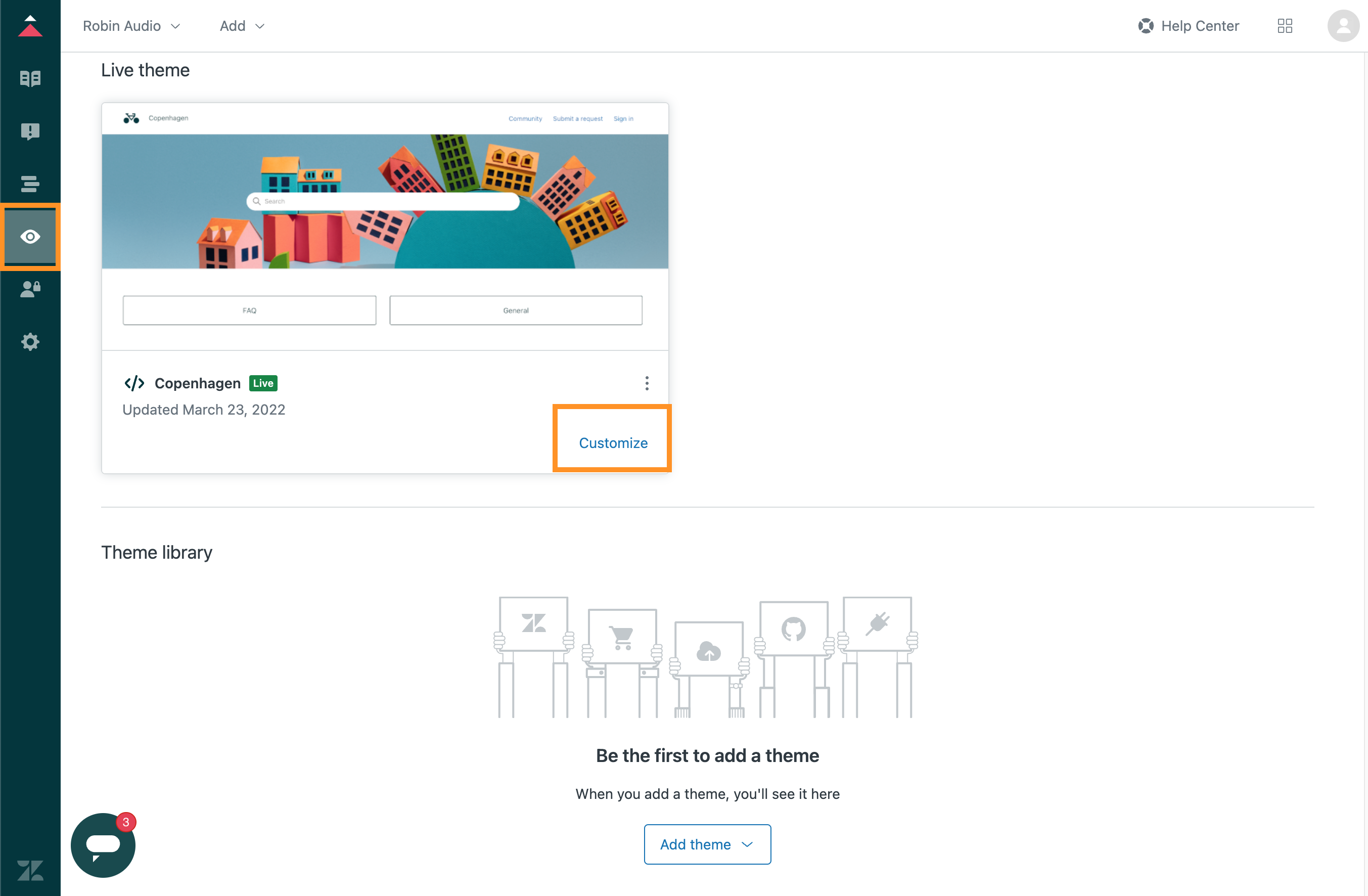 Customize the theme