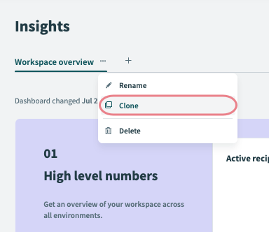 Clone dashboard