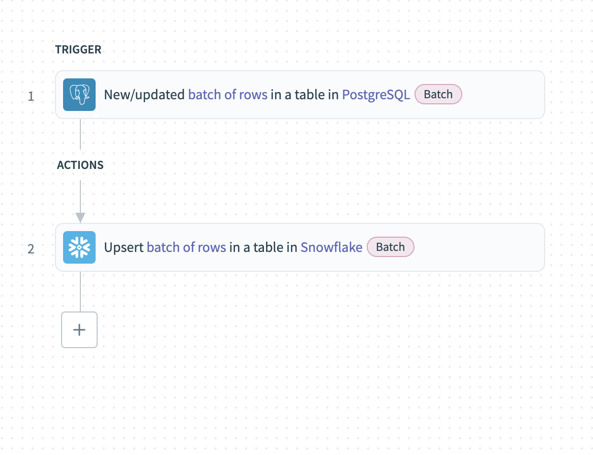 Batch extraction from database recipe