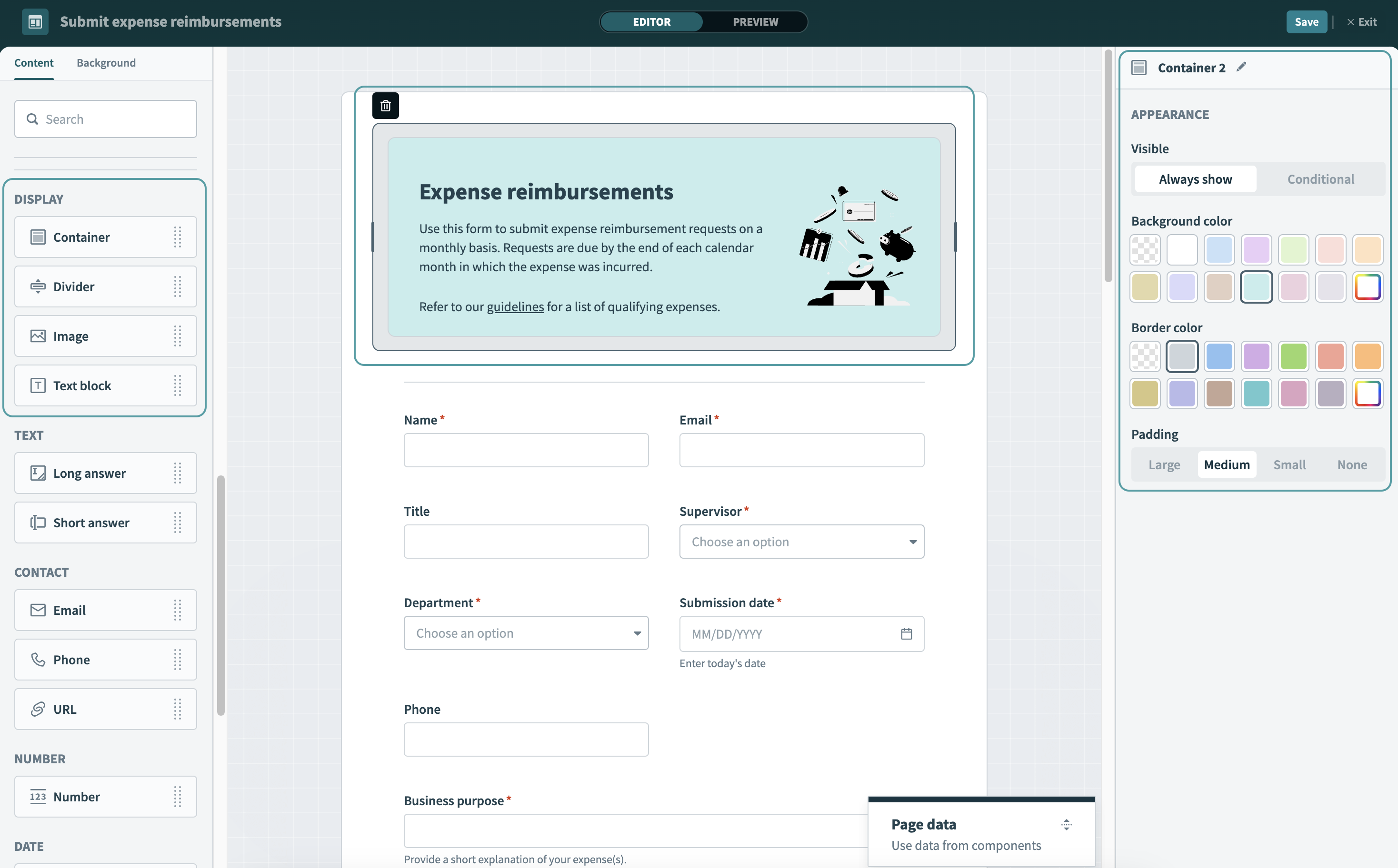 Display components