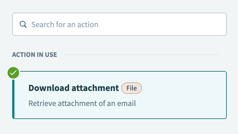 Select the Download attachment action