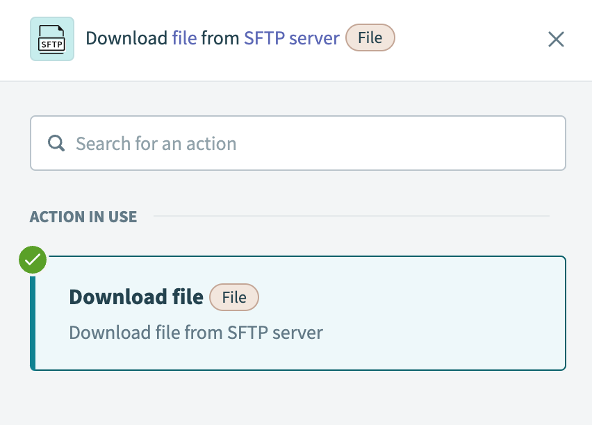 Select the Download file action