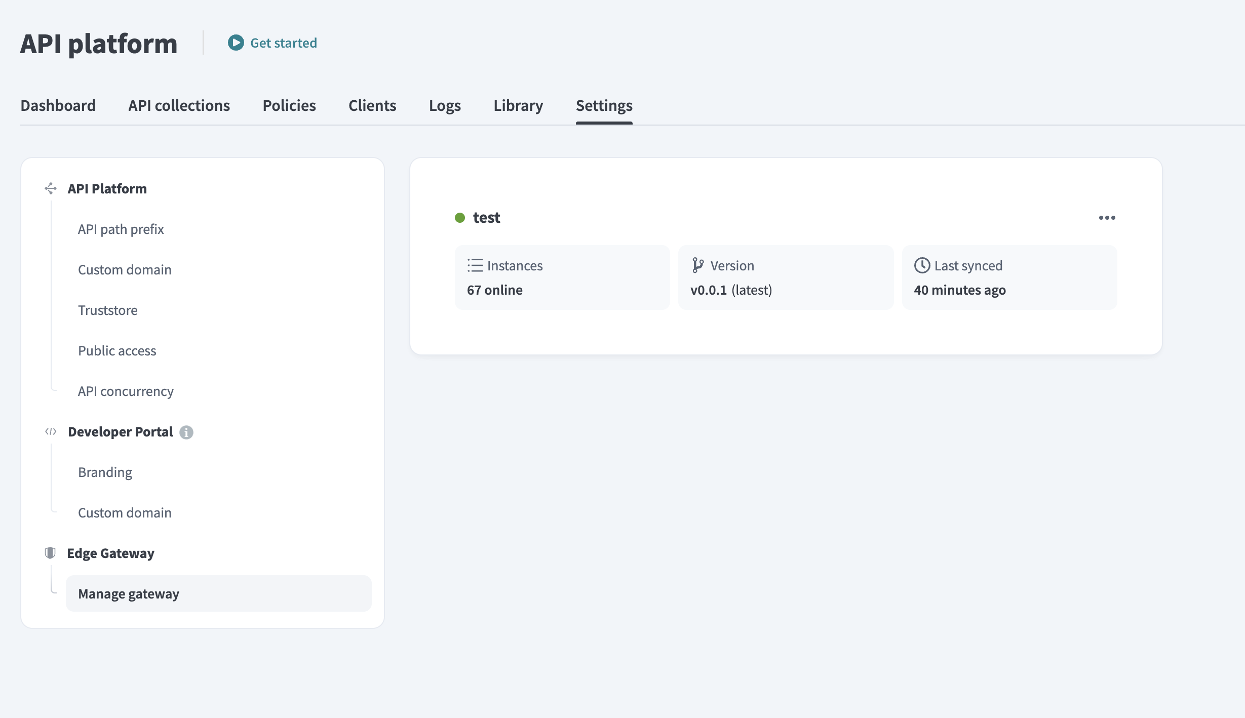 Edge Gateway interface