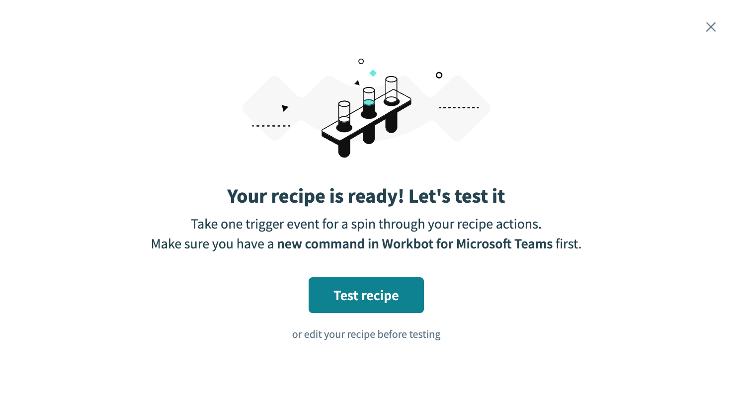 Edit your recipe before testing