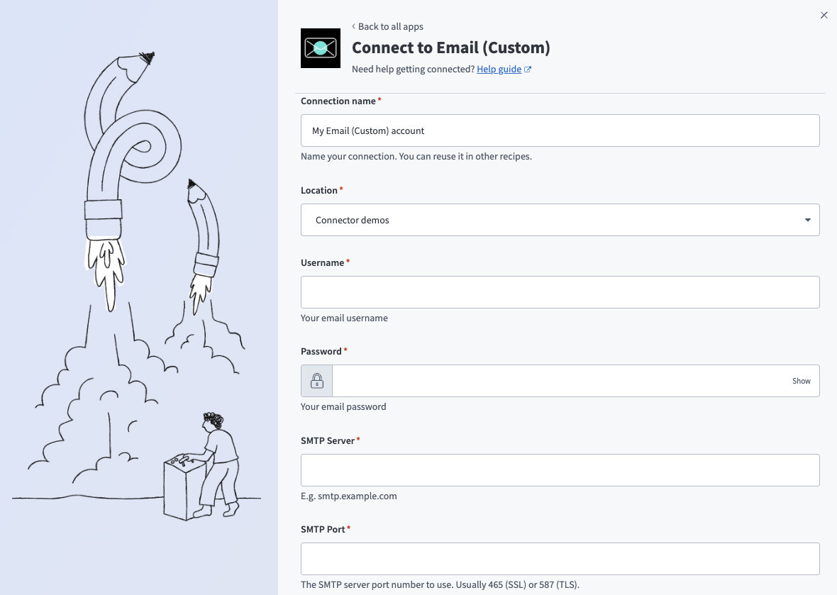 Email (Custom) connection setup