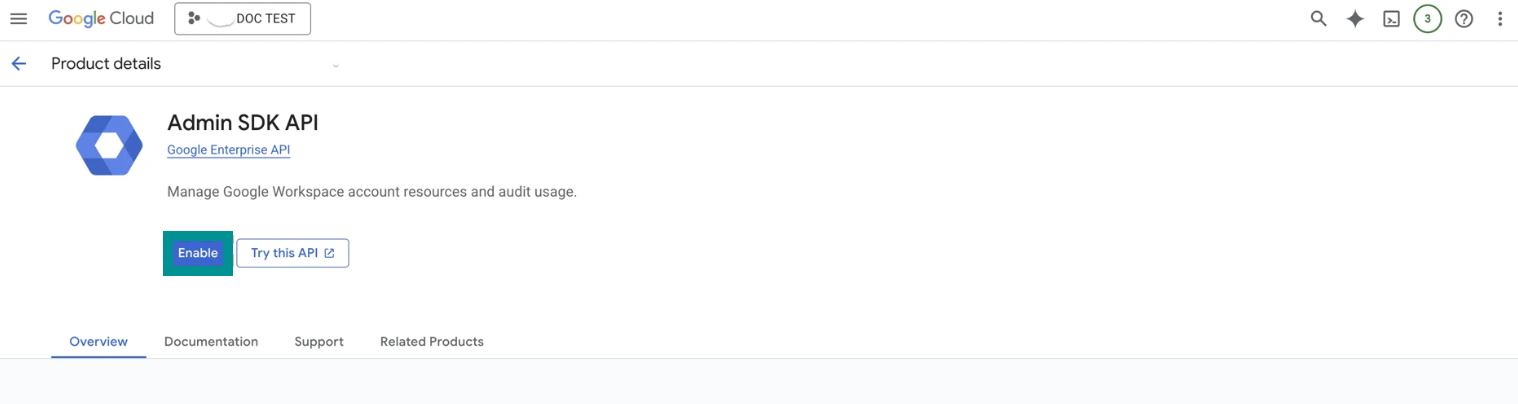 Enable Admin SDK API