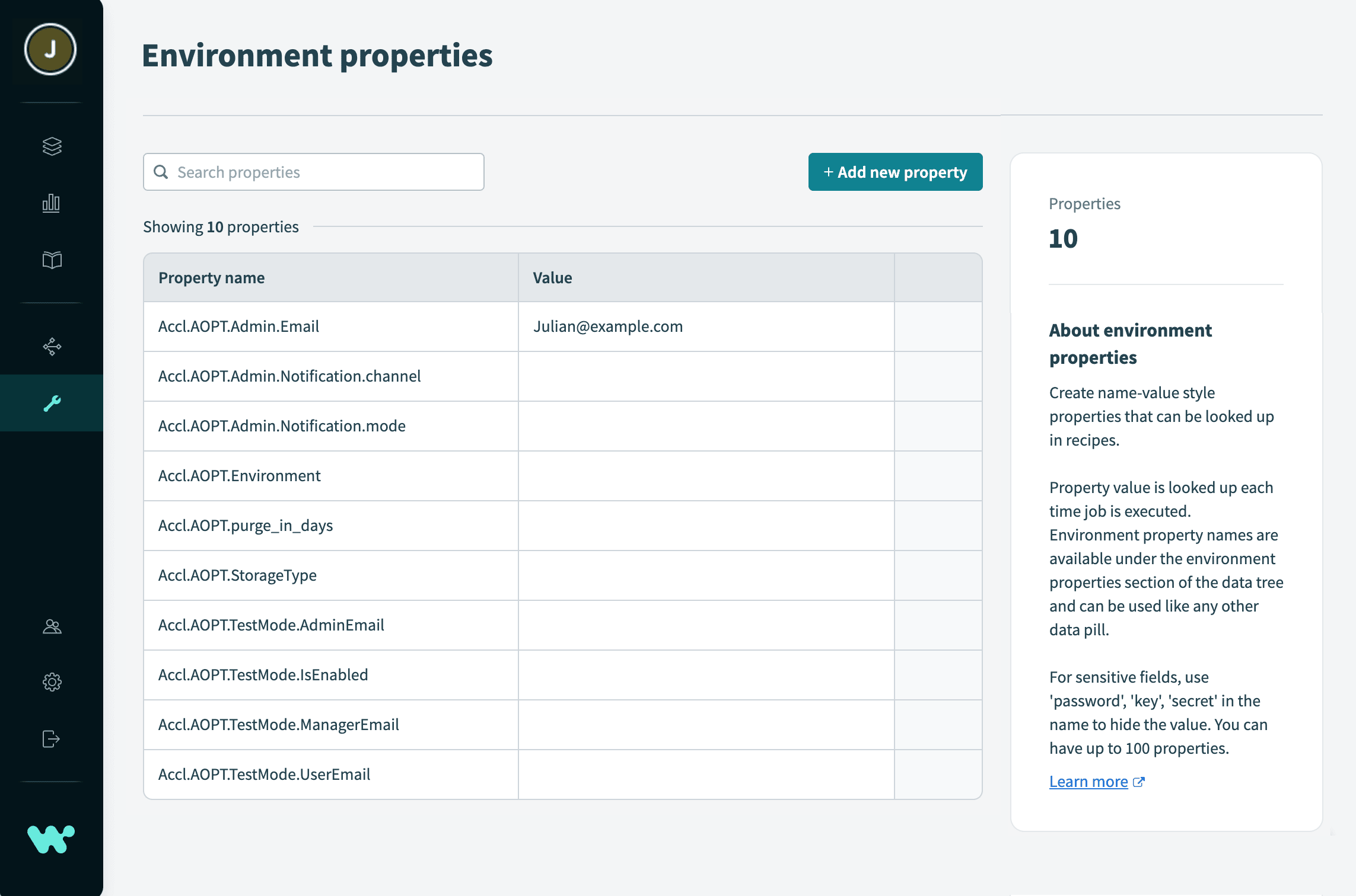 Update delete property