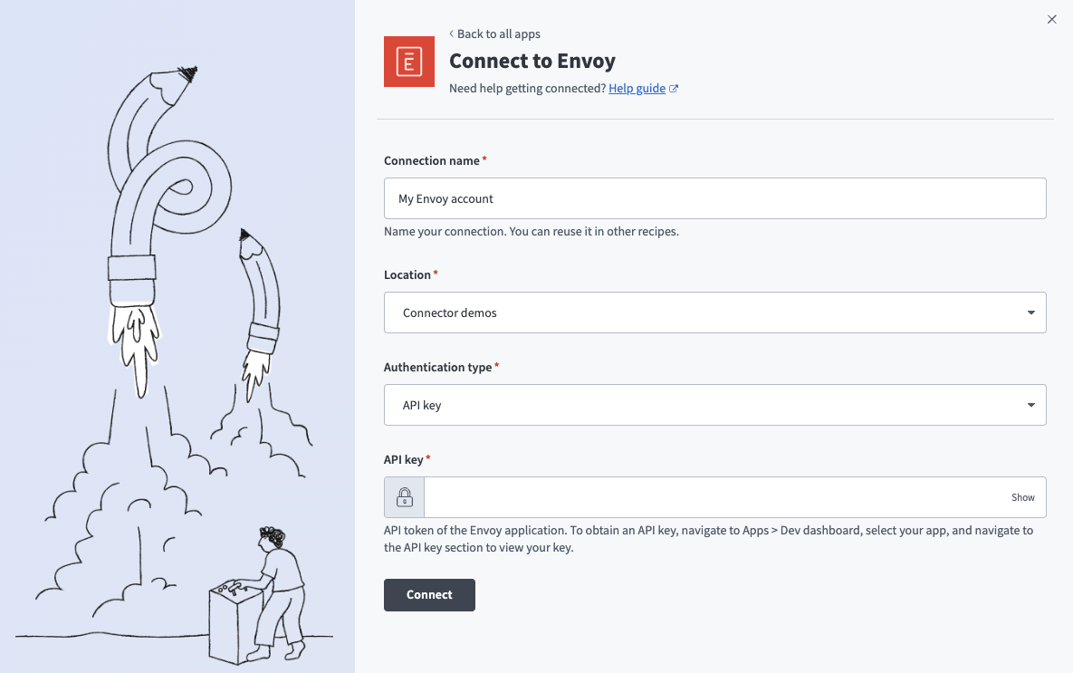 Connect to Envoy using API key authentication