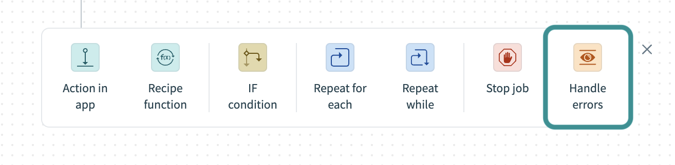 Handle errors step