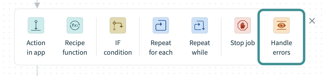 Handle errors step