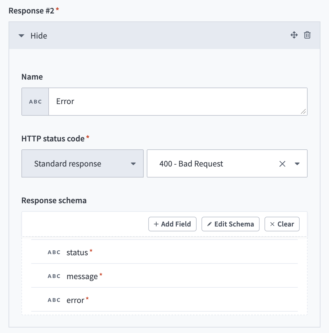 Error request response