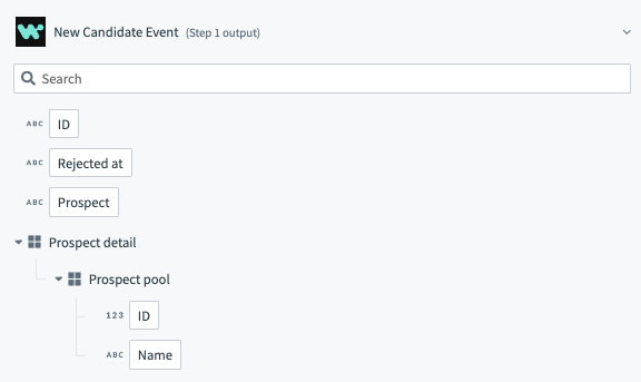 New event output fields