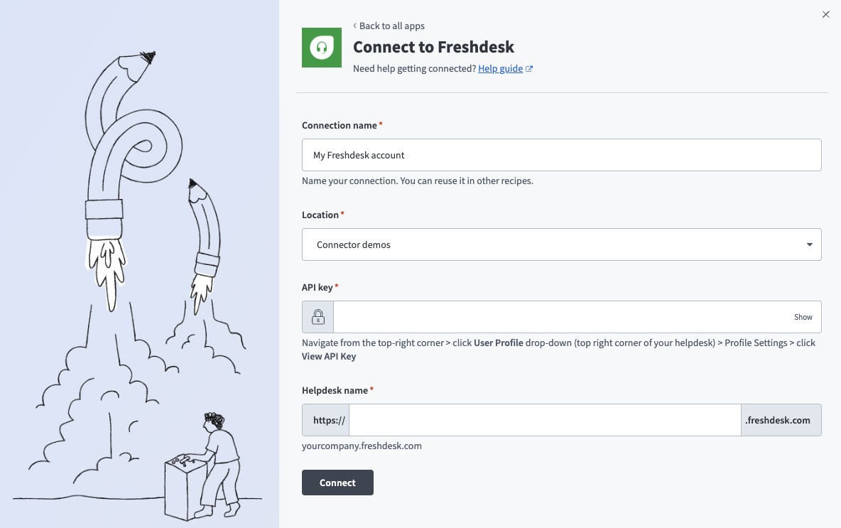 Freshdesk connection configuration