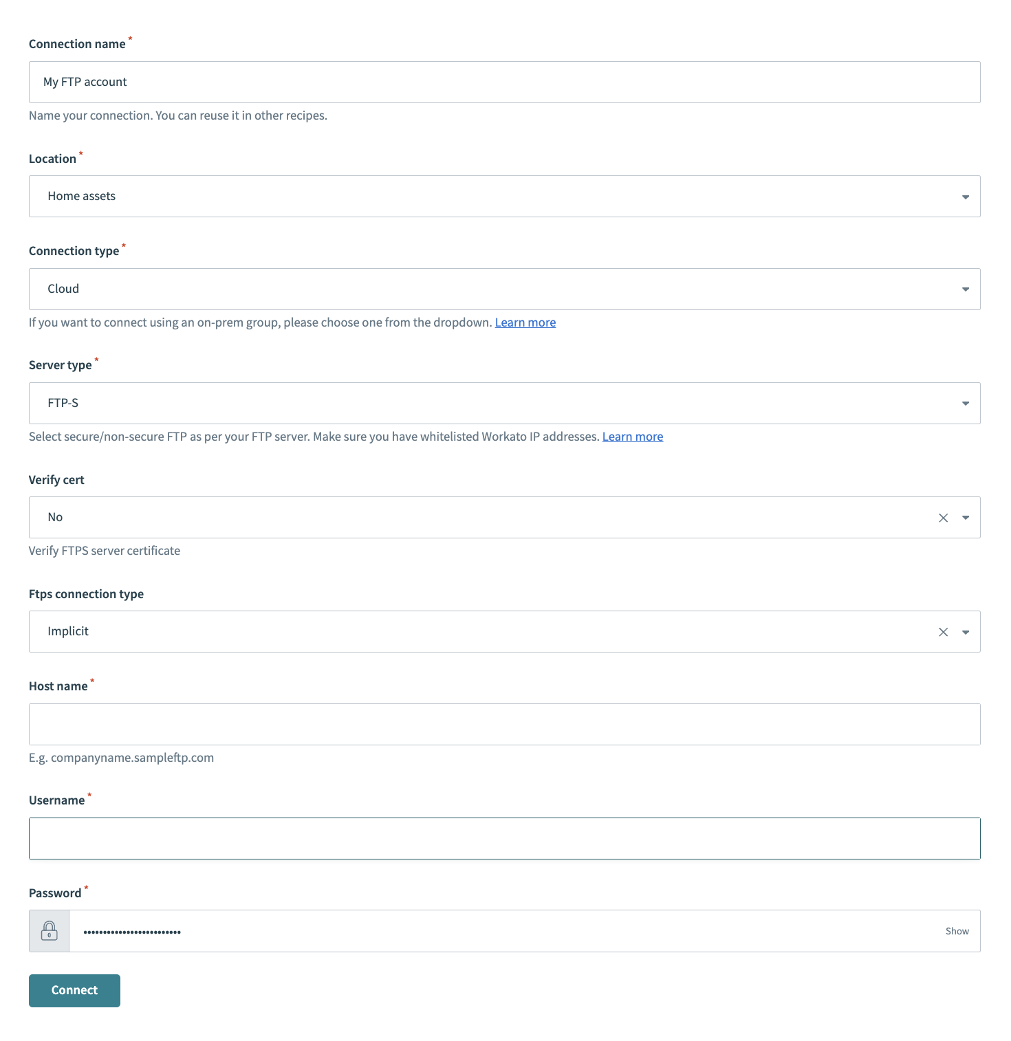 FTPS サーバーの設定