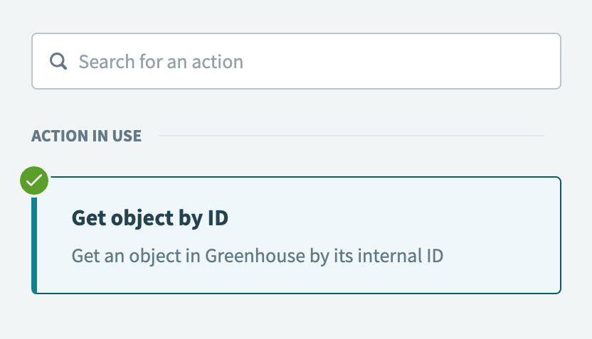 Select the Get object by ID action