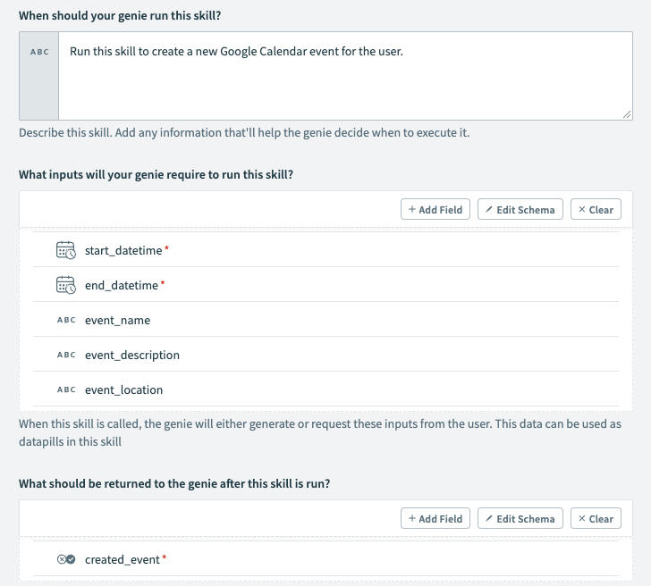 Configure inputs and output