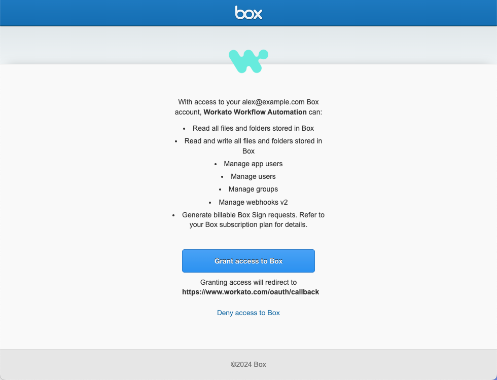 Grant access to Box