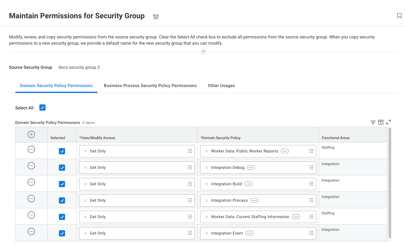 Assign perissions for each domain