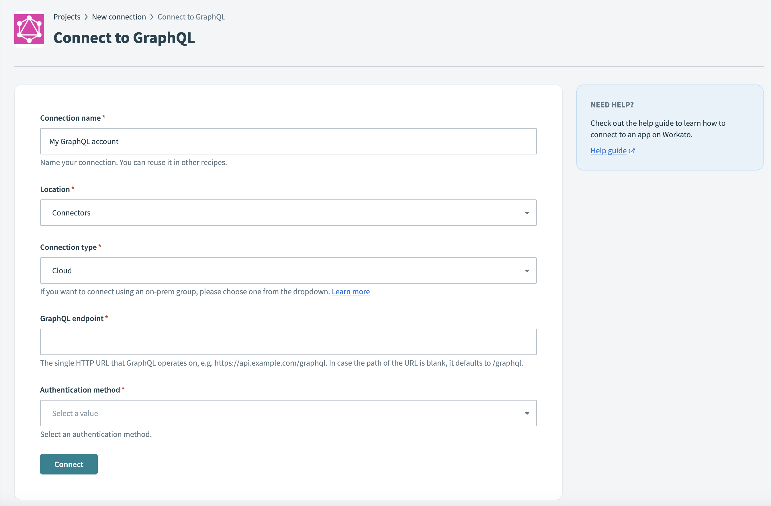 Setting up a GraphQL connection