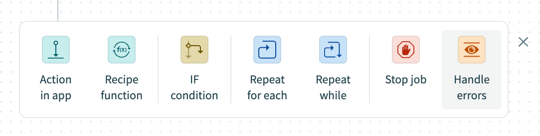 Click Add step > Handle errors