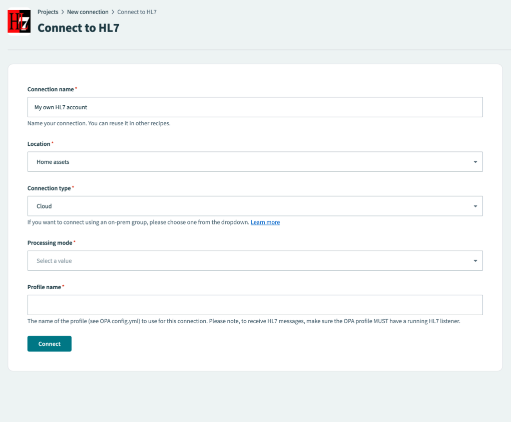 Connect HL7 on Workato