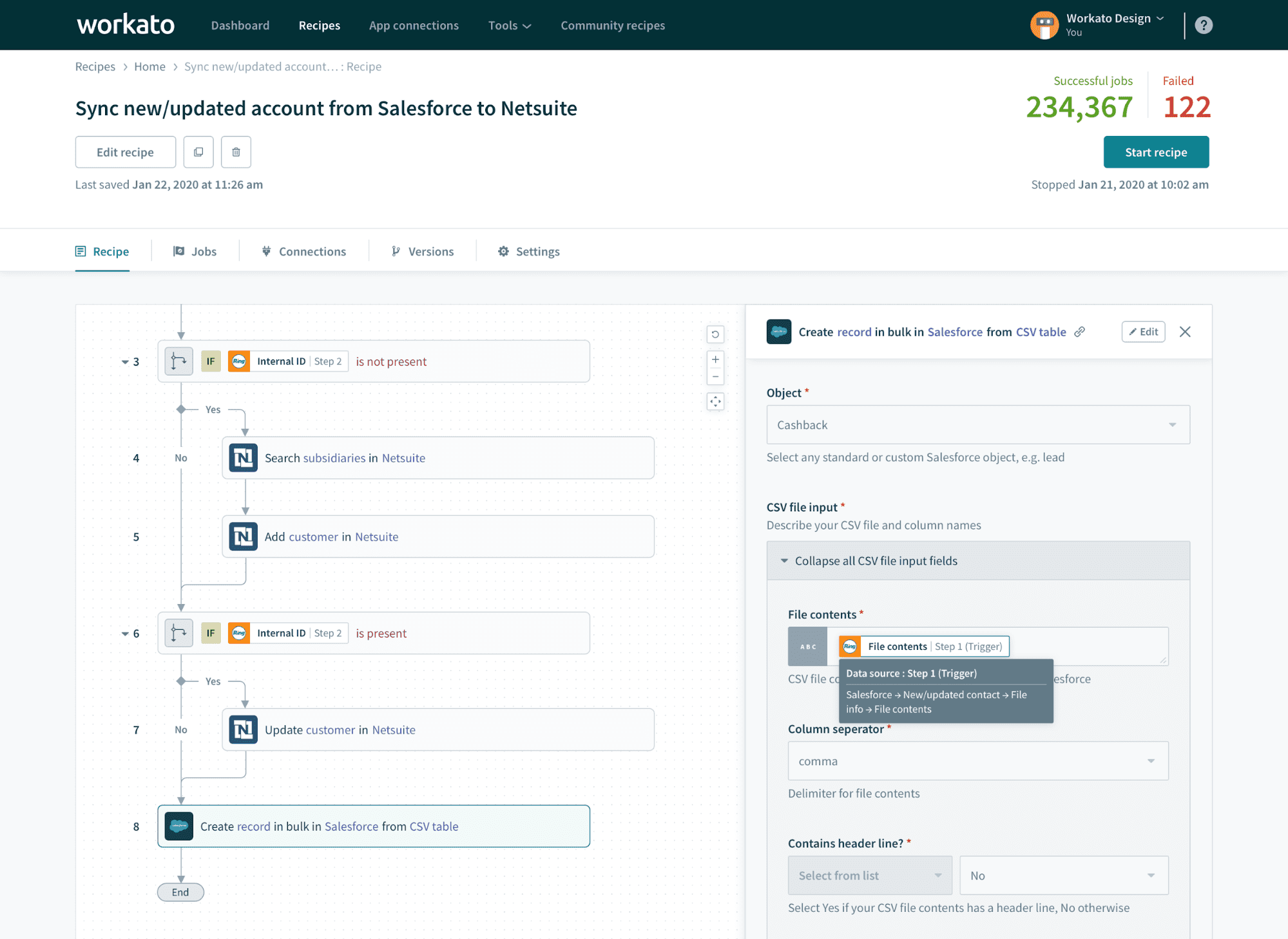 Hover to see datapill information