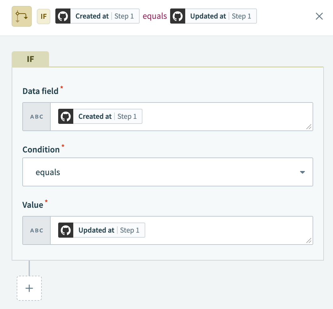 IF condition configuration