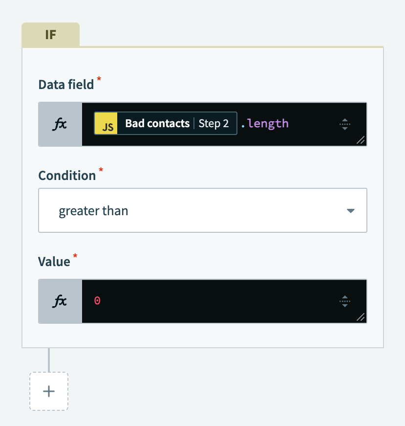 Configure the IF condition