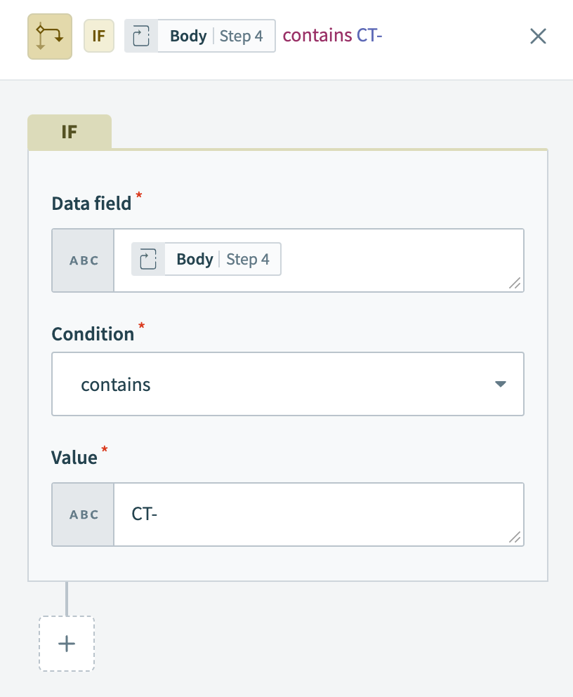 Configure the IF condition