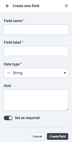 Input field configuration