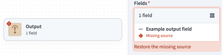 An invalid output field