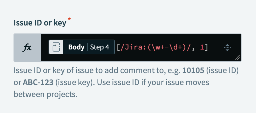 Issue ID or key configuration