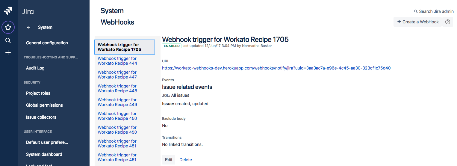 connect webook to get full list dialogflow