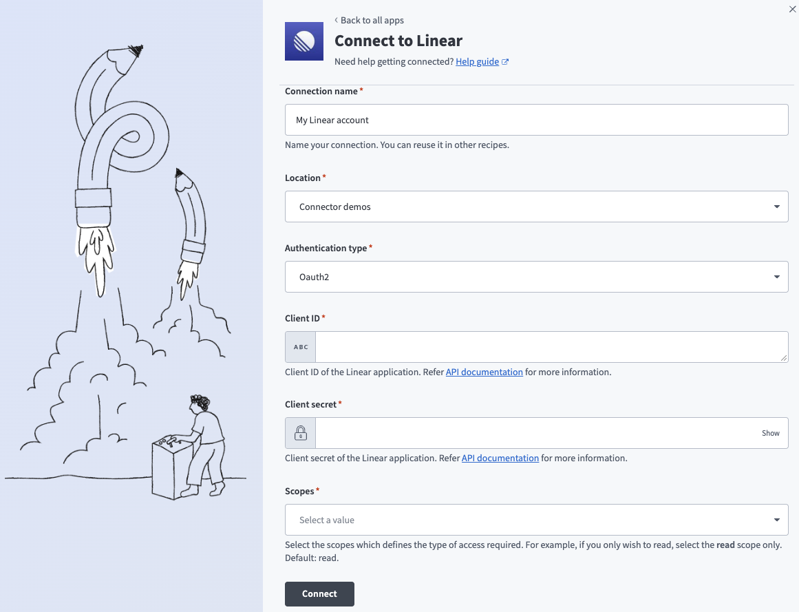Connect to Linear using OAuth 2.0 authentication