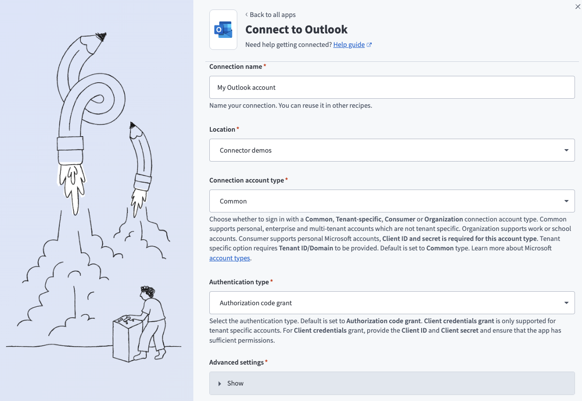 Outlook アカウントをリンク