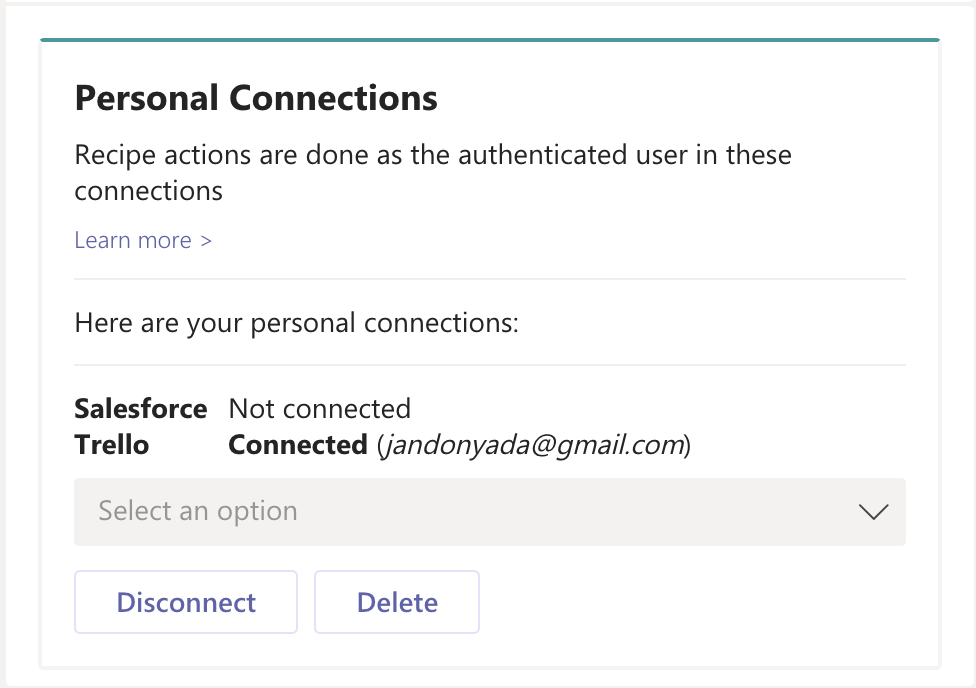 Personal connections - DM 'personal_connections'