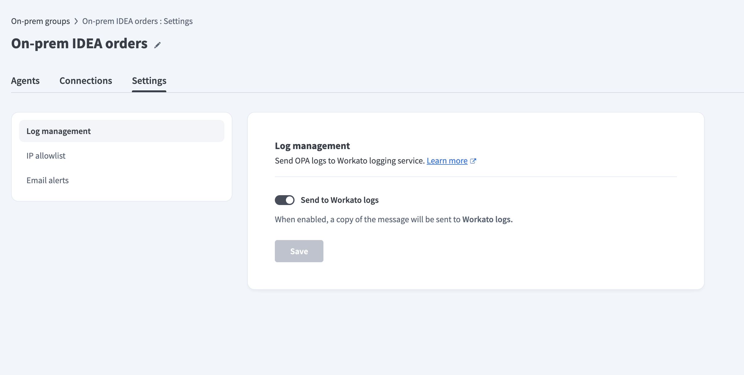 Configure log management