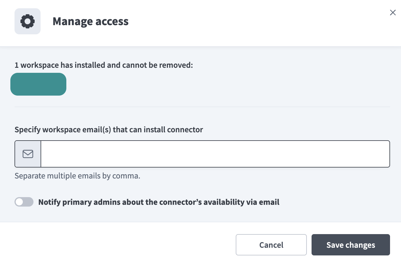 Manage access to your connector