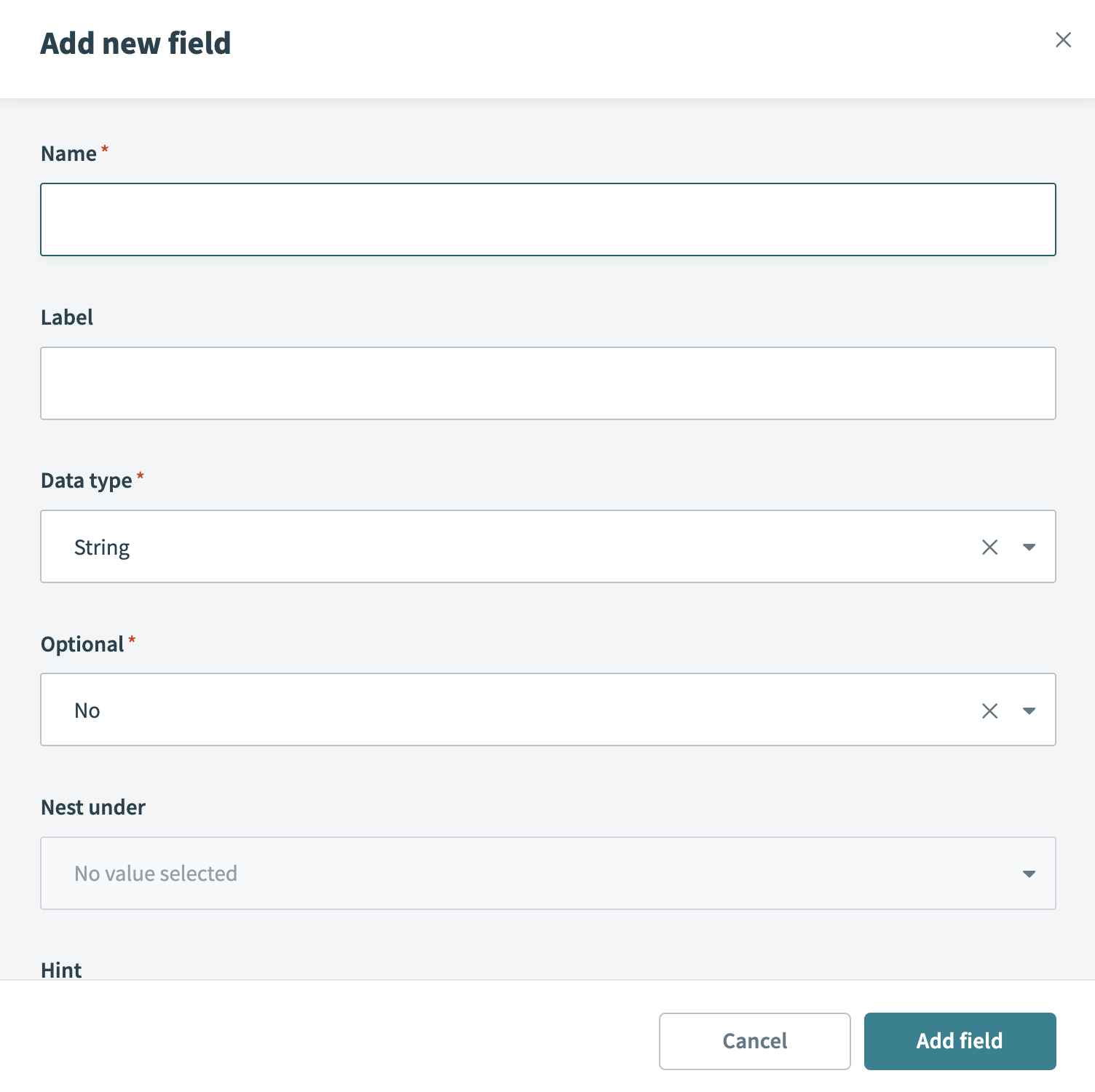 Add fields manually