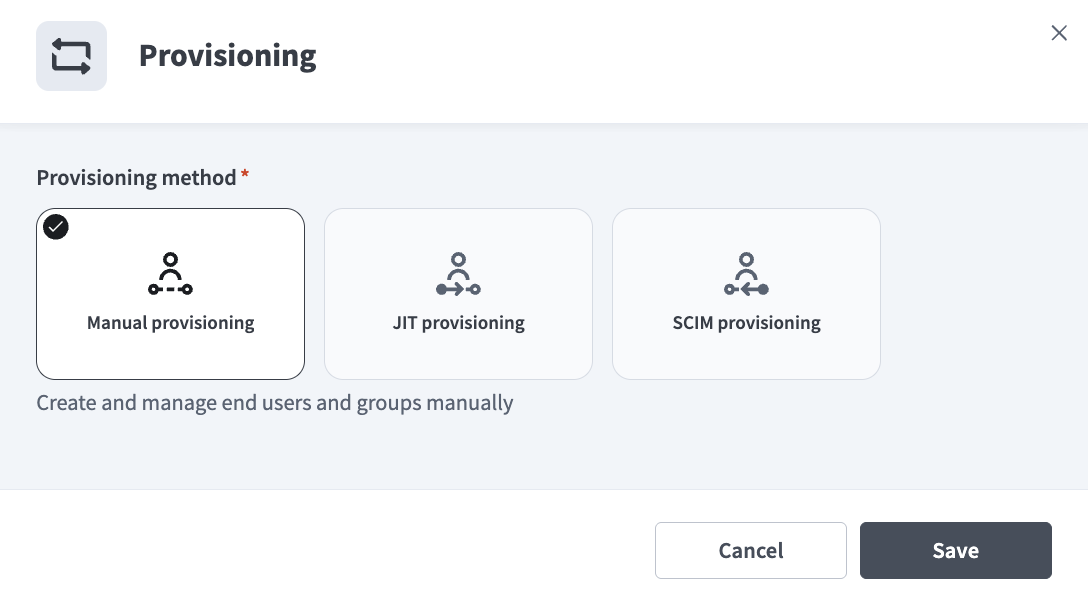 Select Manual provisioning