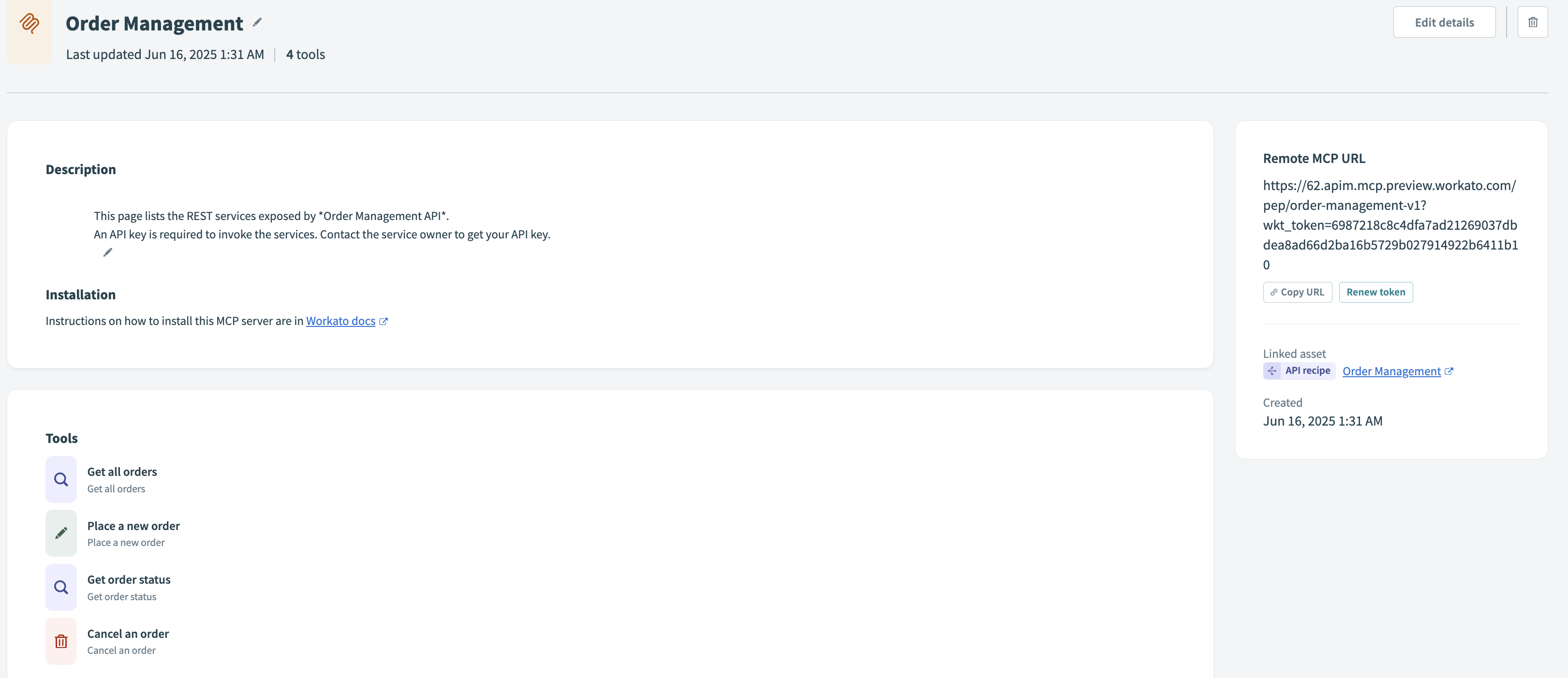 MCP server information